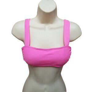 Xhilaration Padded Bikini Top Medium Womens Hot Pink Bubble Gum Pink Swimwear M